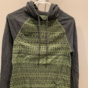 Aeropostale | pattern hoodie | gray/green | XS